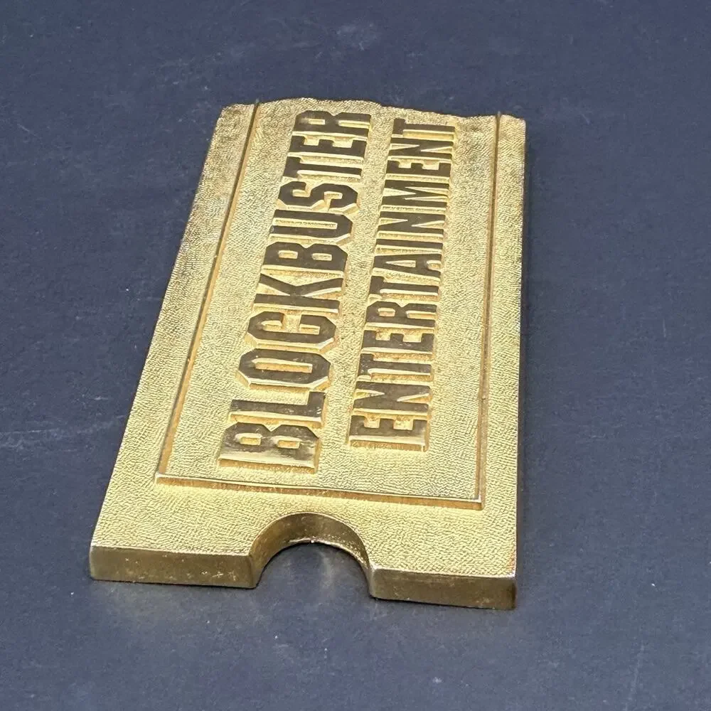 Vintage 1994 Blockbuster Entertainment Shareholder Gold Tone Paper Weight